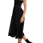 Freya Burnout Velvet Midi Dress Thumbnail 3