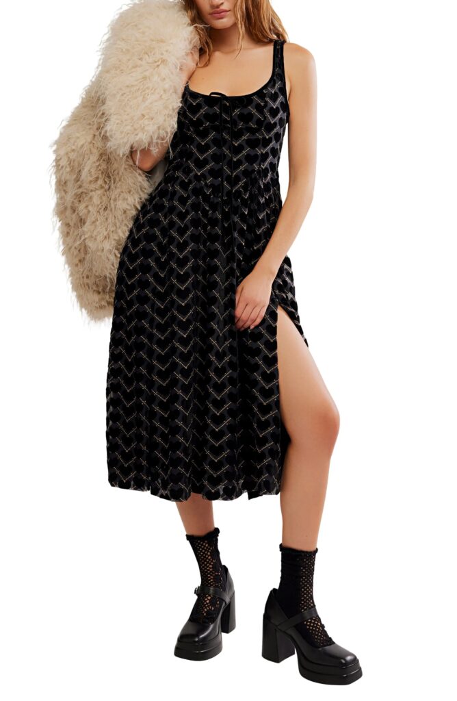 Freya Burnout Velvet Midi Dress Full Size Image 4