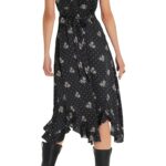 Haven Embroidered Lace Trim Satin Midi Dress Thumbnail 4