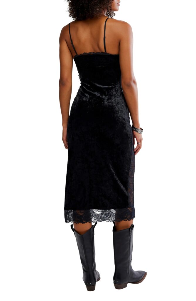 Raise A Toast Velvet & Lace Midi Slipdress Full Size Image 4