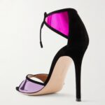 105 Suede-trimmed Mirrored-leather Sandals Thumbnail 4