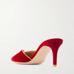 70 Leather-trimmed Velvet Mules Thumbnail 2