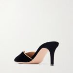 70 Leather-trimmed Velvet Mules Thumbnail 4