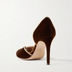 95 Metallic Leather-trimmed Velvet Pumps Thumbnail 2