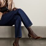 95 Metallic Leather-trimmed Velvet Pumps Thumbnail 3