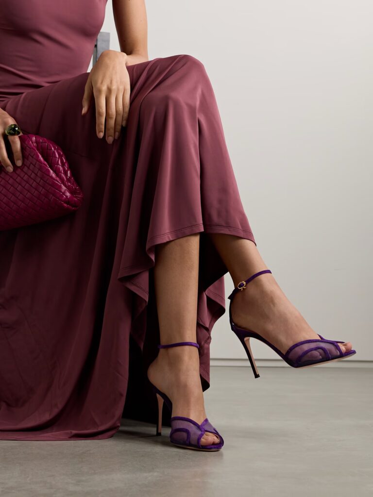 95 Suede-trimmed Mesh Sandals Full Size Image 4