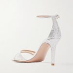 Rania 85 Crystal-embellished Organza-trimmed Suede Sandals Thumbnail 2