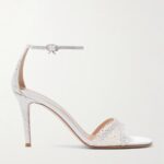 Rania 85 Crystal-embellished Organza-trimmed Suede Sandals Thumbnail 1