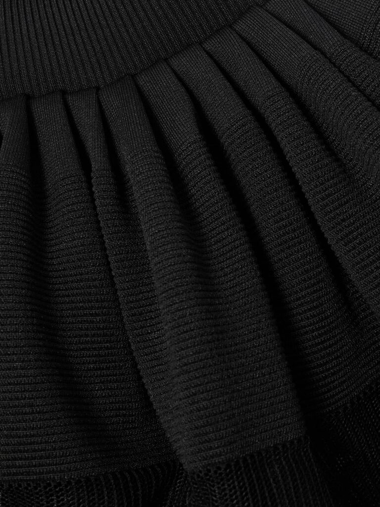 Tiered Pleated Ribbed-knit Maxi Dress Full Size Image 2