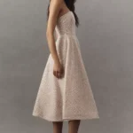 Vivi Strapless Beaded Fit & Flare Midi Dress Thumbnail 2