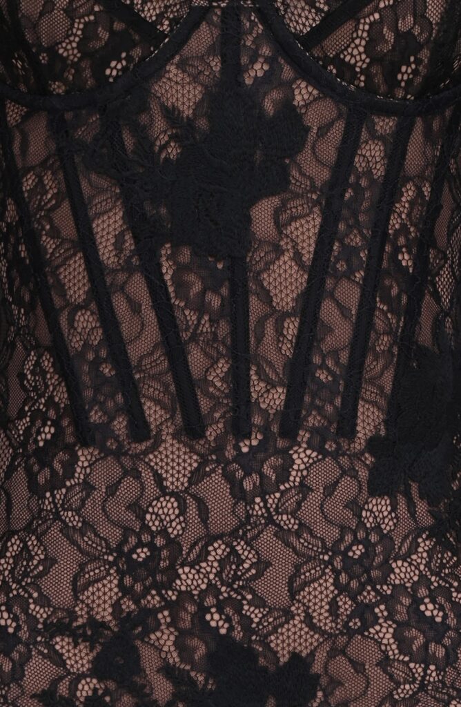 Lucienne Long Sleeve Stretch Lace Minidress Full Size Image 5