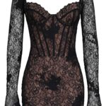 Lucienne Long Sleeve Stretch Lace Minidress Thumbnail 6