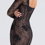 Lucienne Long Sleeve Stretch Lace Minidress Thumbnail 2