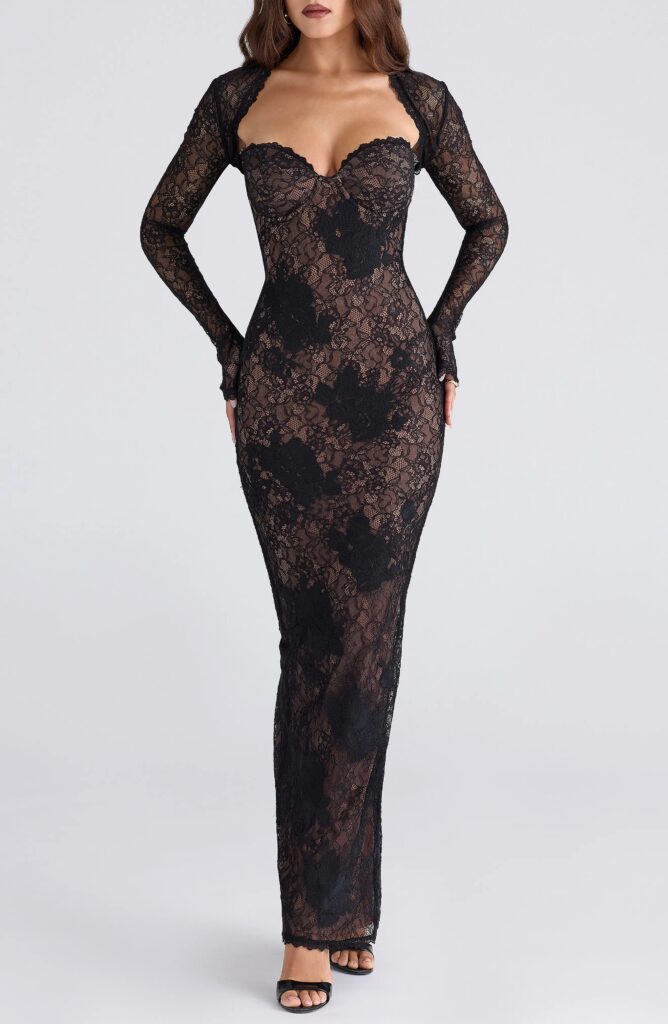 Lucienne Strapless Stretch Lace Gown with Bolero Full Size Image 5