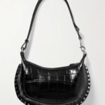 Oskan Moon Studded Croc-effect Patent-leather Shoulder Bag Thumbnail 2