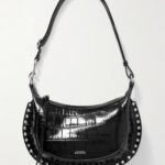 Oskan Moon Studded Croc-effect Patent-leather Shoulder Bag Thumbnail 1