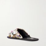 Embellished Sequined Grosgrain Slides Thumbnail 2