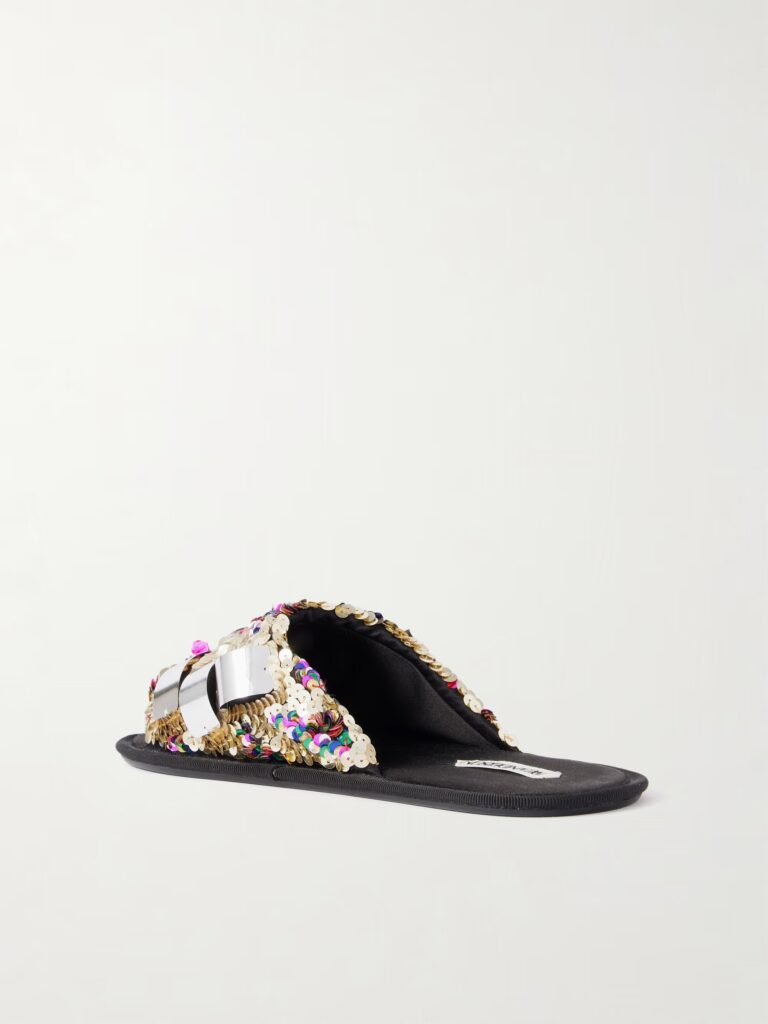 Embellished Sequined Grosgrain Slides Full Size Image 2