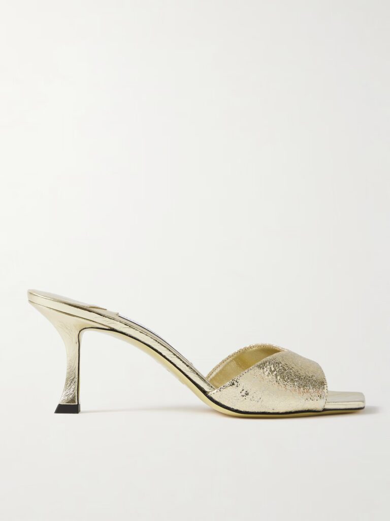 Skye 70 Cracked Metallic Mules Full Size Image 1