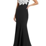 Crepe Strapless Mermaid Gown with 3D Flowers Thumbnail 1