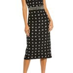 Hand Embellished Cap Sleeve Midi Dress Thumbnail 1
