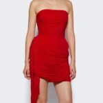 Strapless Ruched Floral Mini Dress Thumbnail 4