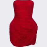 Strapless Ruched Floral Mini Dress Thumbnail 2