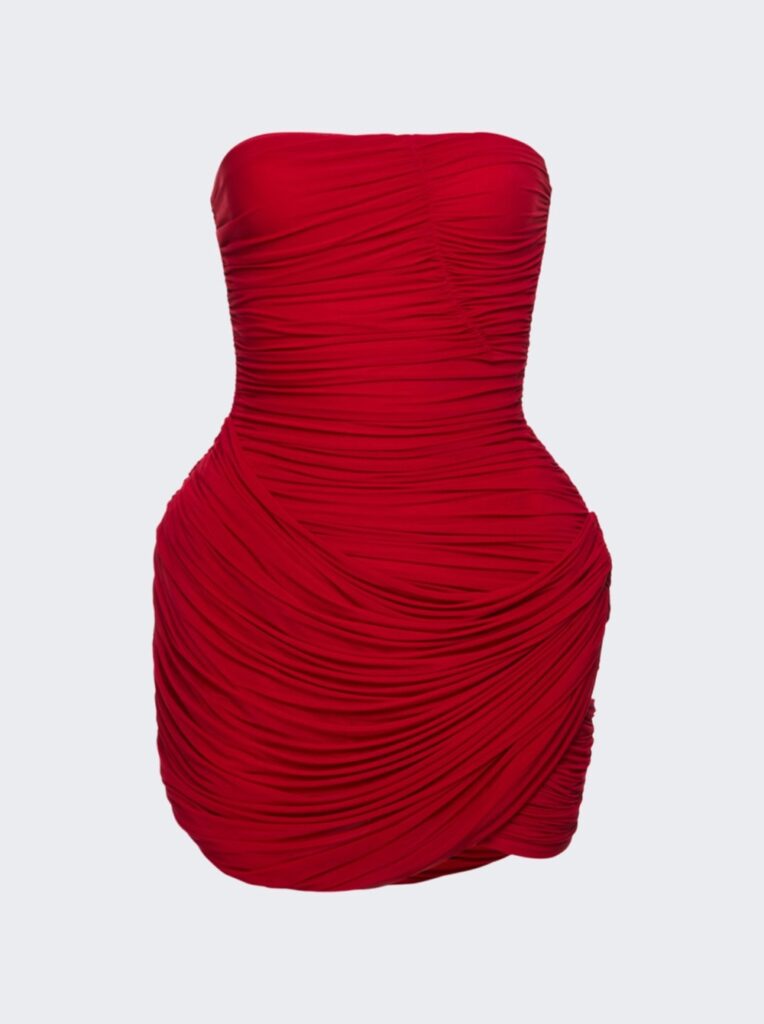 Strapless Ruched Floral Mini Dress Full Size Image 2