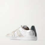 Distressed Metallic Suede and Leather-trimmed Shell Sneakers Thumbnail 2