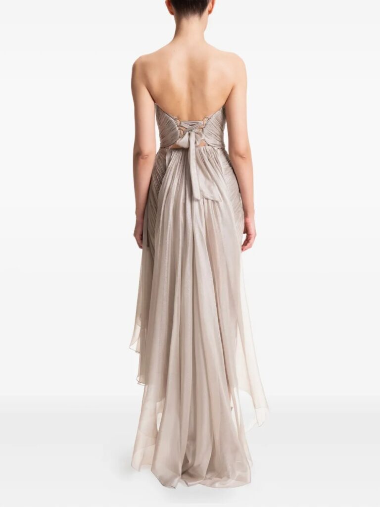 Pleated Lace-trim Gown Full Size Image 2
