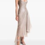 Pleated Lace-trim Gown Thumbnail 5
