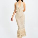 Faelyn Double Fringe Crochet Halter Maxi Dress Thumbnail 3