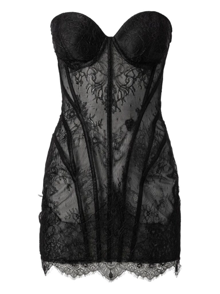 Noir Spell Lace Mini Dress Full Size Image 3