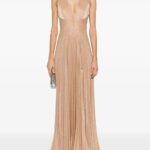 Glittery Plissé-effect Gown Thumbnail 1
