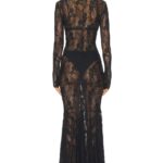 Long Sleeve V Neck Shirred Fishtail Gown Thumbnail 2