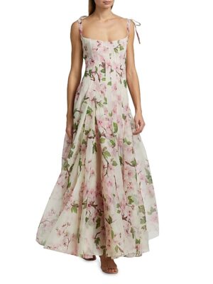 OSCAR DE LA RENTA Cherry Blossom Organza Gown