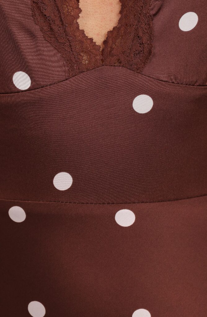 Arella Dot Satin Maxi Dress Full Size Image 3