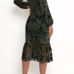 Petal & Pup Pierre Long Sleeve Velvet & Lace Midi Dress Thumbnail 2
