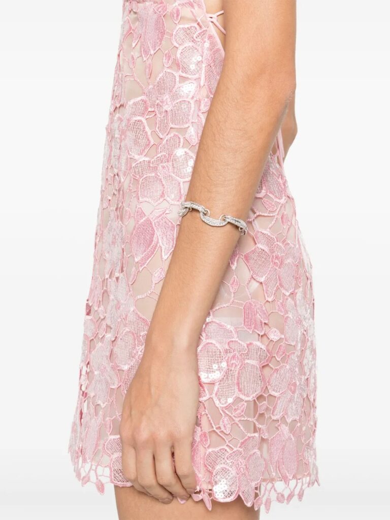 Floral-embroidered Mini Dress Full Size Image 4