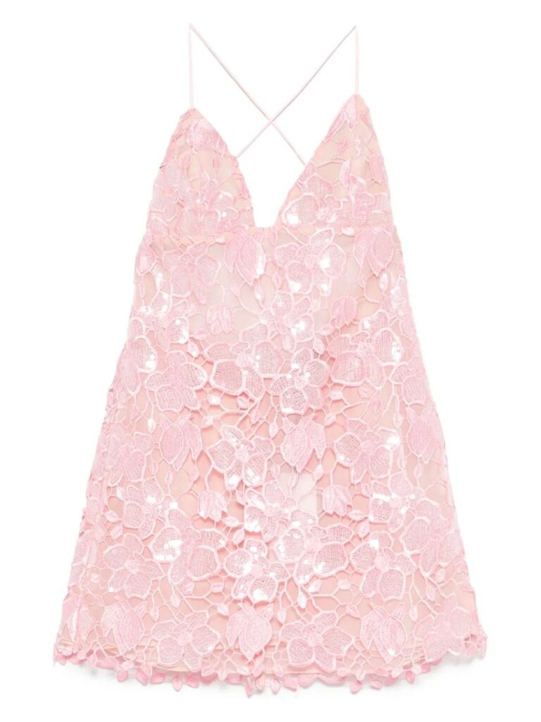 Floral-embroidered Mini Dress Full Size Image 5
