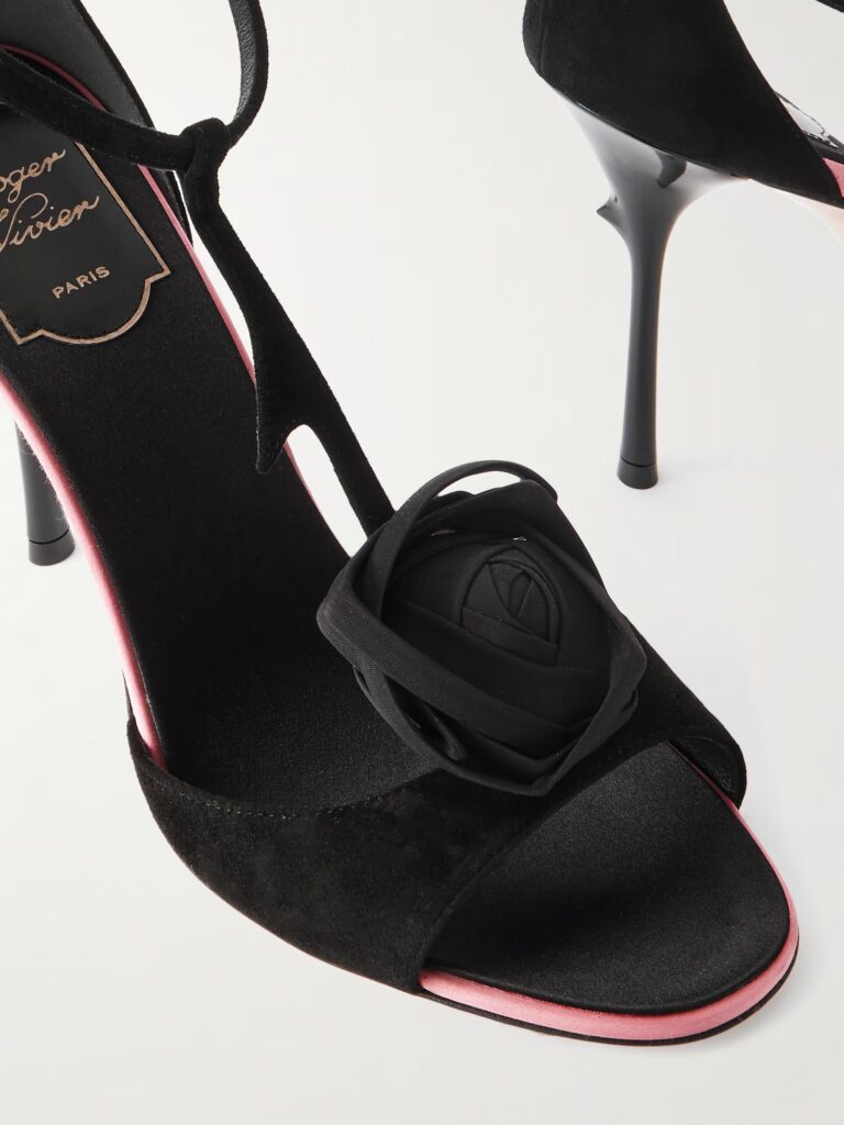 Epine Embellished Suede Sandals Full Size Image 4