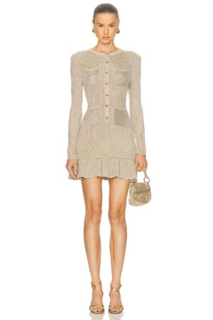 SELF-PORTRAIT Lurex Knit Mini Dress