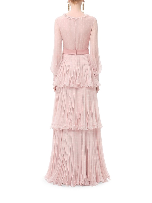 Long Dress in Creponne Chiffon Full Size Image 4