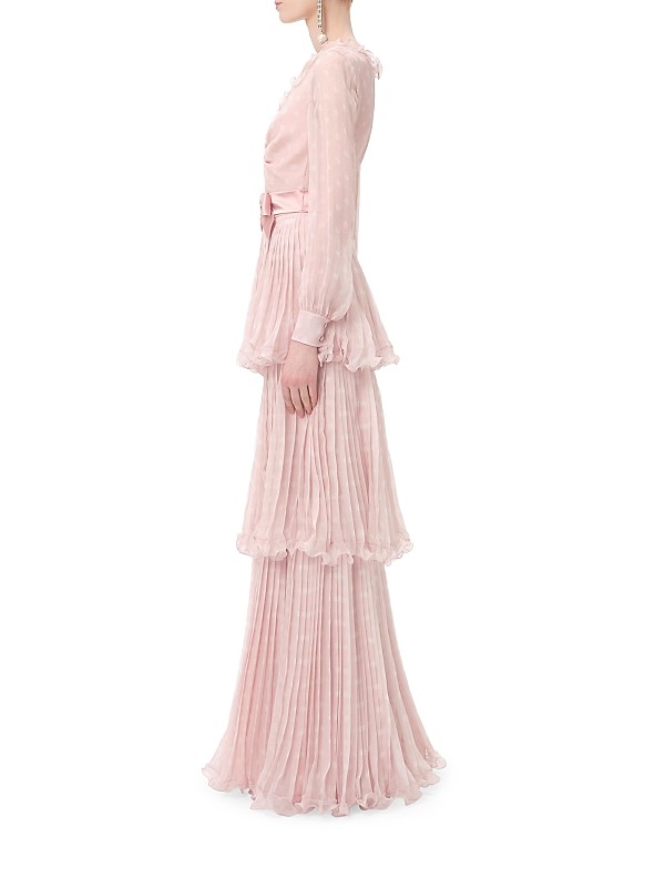 Long Dress in Creponne Chiffon Full Size Image 2