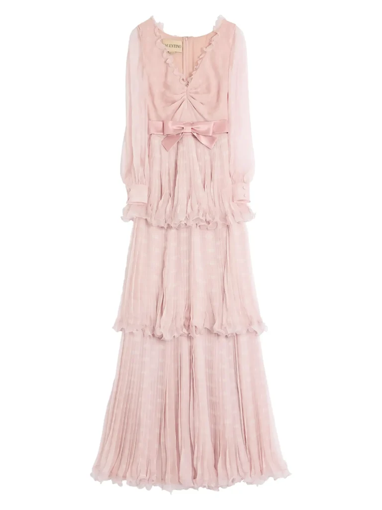 Long Dress in Creponne Chiffon Full Size Image 3