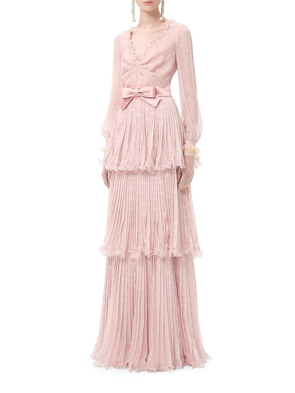 VALENTINO GARAVANI Long Dress in Creponne Chiffon