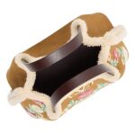 Small Top Handle Bag in Embroidered Suede with Sheepskin Lining Thumbnail 3