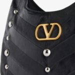Studded Medium Leather Shoulder Bag Thumbnail 5