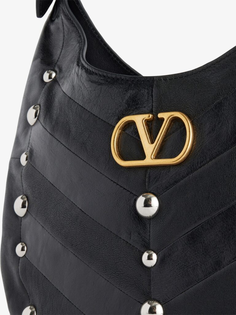 Studded Medium Leather Shoulder Bag Full Size Image 5