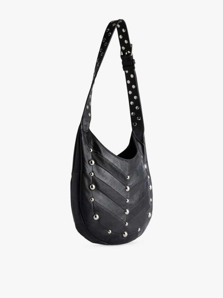 Studded Medium Leather Shoulder Bag Full Size Image 6